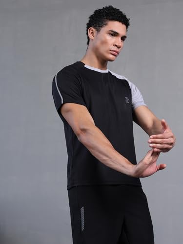 Image of CHKOKKO Gym Tshirt for Men Workout Regular fit t Shirt for man Breathable Dry fit Sports t Shirt Half Sleeve Activewear Round Neck Yoga and Running & Outdoor activites