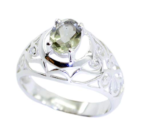 Bague argent 925 améthyste verte anti-ternissement pour peaux sensibles