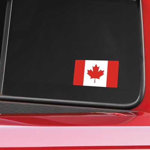 Image of World Country Flag Decal Stickers - Two Pack - for Cars Windows Bumpers Laptops Tablets Tumblers Cups Walls (Canada)