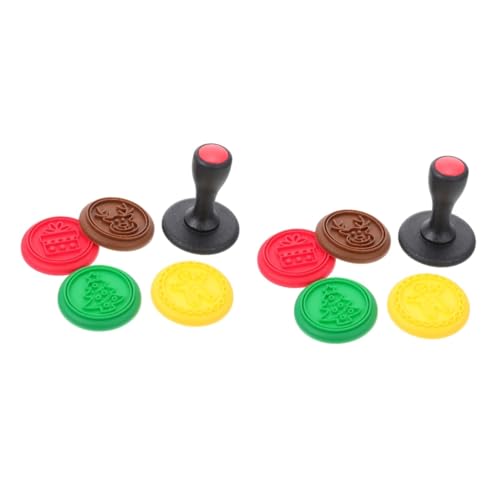 2 Juegos Sello De Galleta Sello En Para Galletas Cortador De Círculos Suministros De Decoración De Galletas Bollo Sellos De Galletas Horneando Hornear Gel De Sílice PRETYZOOM