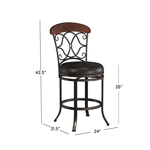 Hillsdale Furniture Dundee Swivel Counter Stool, Dark Coffee - Image 3