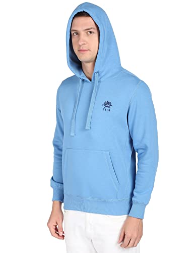 Image of U.S. POLO ASSN. Men Cotton Blend Solid Hooded Sweatshirt