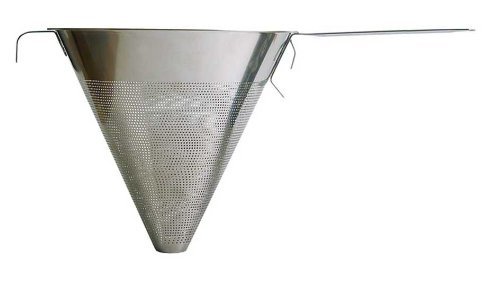 Linden Sweden Jonas Conical Metal Strainer - 18/10 Stainless Steel Fine Chinois Strainer for Draining Fruits & Vegetables - Made in Sweden - Handles for Mounting on Kitchen Sink - Double Lined - 9