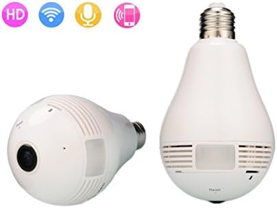 FYF Wireless WIFI IP Camera Panoramic 360 Degree Bulb LED Lights 960P For Home Security White