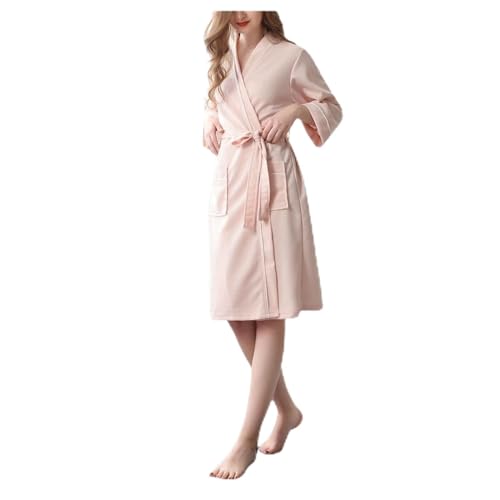 Vêtement de nuit léger CFWSHJ peignoir gaufré unisexe bleu 3XL