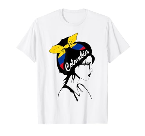 Colombia Girl Colombian Mujer Colombiana Bandera Camiseta