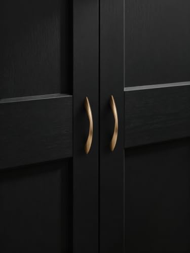Image of 5 Pack Champagne Bronze Cabinet Pulls 3-3 /4 Inch Arch Twisted Brass Handles Drawer Kitchen Cupboard Bathroom Dresser Cabinet Hardware Zinc Alloy