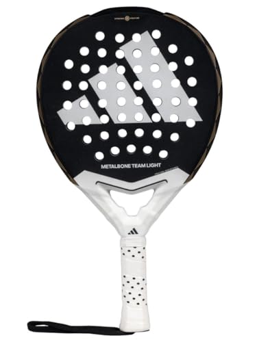 Image of adidas Metalbone Team Light 3.4 Racket - Black White, Round Shape, EVA Soft Performance Foam, Fiberglass
