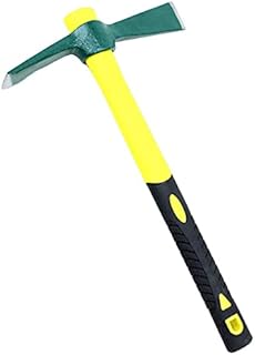 Pick Axe Tool, Small Garden Pickaxe Heavy Duty Mattock Gardening Tool, Micro Pick Axe Fiberglass Handle Digging Hoe for Weeding Planting Transplanting
