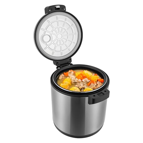 Commercial Rice Warmer, 6Gal Large Heavy Duty Rice Warmer with 2 Temperature Settings, 110V 110W Food Warmer with Rice Spoon & Flip Lid, Portable Stainless Steel Rice Cooker for Home,Catering