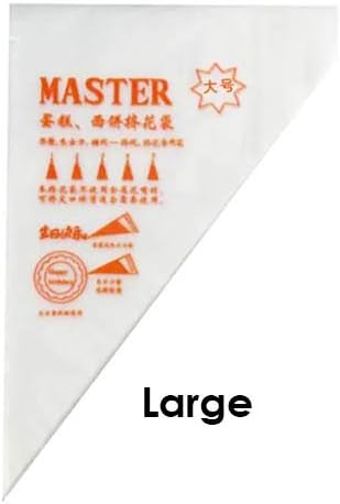 100 PCS Piping Bag Small/Medium/Large Disposable Cream Icing Bag for Cake Icing Cupcakes Cookies Macarons Dessert Decorating (Large)