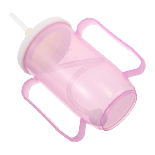 FOMIYES Taza Antigoteo para Adultos con Pajita Resistente y Anticaídas Vaso para Hidratación y Alimentación Líquida Cuidado de Ancianos y Personas con Discapacidad Rosa