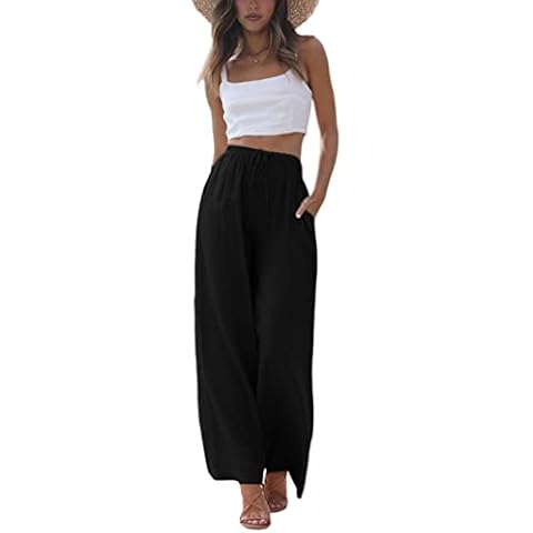 Faleave Women's Summer Palazzo Pants Cover