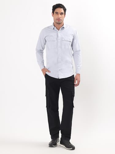 Image of Premium Men Plain Shirt Full Sleeve | Button Down Collar RFD Lightweight Fabric | Regular Fit Casual Wear Shirt with Double Pocket Design