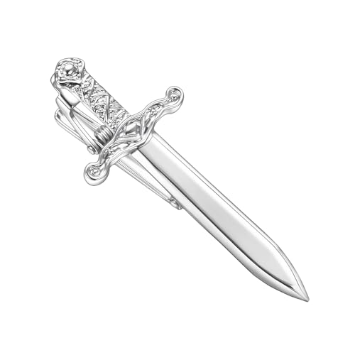 Image of Sword Tie Clip for Men Novelty Silver Gold Black Tie Bar Personalized Unique Party Jewelry Gift
