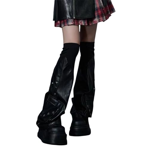 win2win Punk Fashion Leg Warmers Cyber Goth Y2k Grunge Rave Emo Women