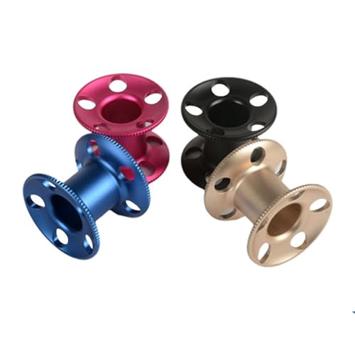 Carrete de dedo de buceo de aluminio con clip de doble extremo azul y negro 5