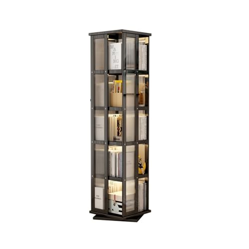 x3anggyt5 Book Shelf Home Rotating Bookshelf, Floor Type Multi-Functional Shelving,