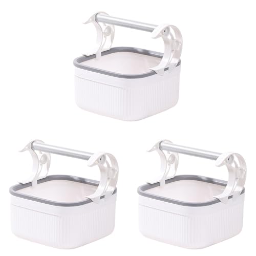 2025 Bird Toilet Stand with Bucket, Portable Tabletop Easy Potty Training Tool, Plastic Structure Sturdy, Climbing Perch for Targeted Defecation (White 3pc, 17x16x16cm)