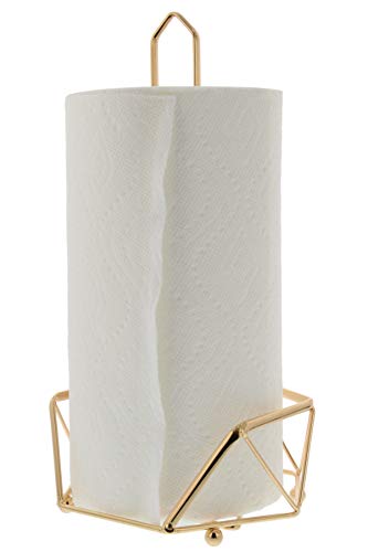Product Image of the Cuisinart Stainless Steel Paper Towel Holder with Triangular Geometric Base and Elevated Rounded Feet for Stability, Countertop Paper Towel Dispenser, Fits Any Size Kitchen Towel Roll - Gold