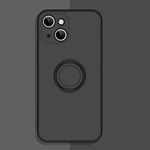 Coque silicone liquide pour iPhone XR avec anneau de support noir antichoc