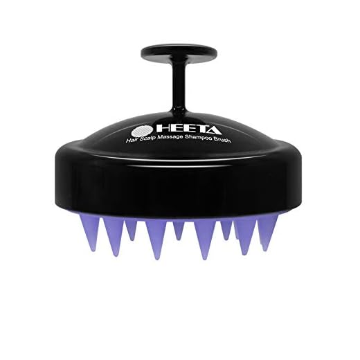 HEETA Shampoo Scalp Brush Massager Hair Growth, Scalp Scrubber with Soft Silicone Bristles for Hair Growth & Dandruff Removal, Hair Brush for Scalp Exfoliator, Black