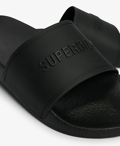 Superdry Sandales d'été légères à enfiler pour homme avec sangle de marque, Noir , 40/42 EU