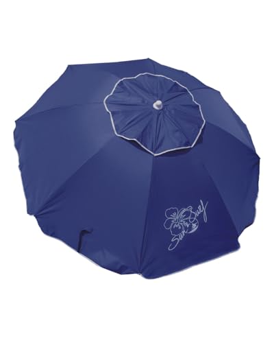 SUN & SURF Sombrilla de Playa PREMIUM con Ventilación 180 cm Mástil Inclinable Punta TWISTER y Junta de Doble Seguridad UPF 50+ UV