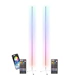  Tubes lumineux RGB sur Pieds 1,8m IBIZA LIGHT MAGIC-COLOR-STICK-1.0BK 7 couleurs finition Noir - Lot de 2 inclus