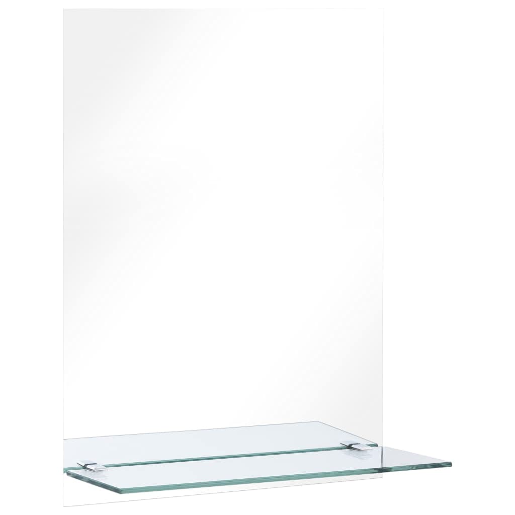 Espejo de pared moderno con estantería, 30 x 50 cm, vidrio templado, muebles de baño decorativos para baño, sala de estar, dormitorio, fácil montaje en la pared