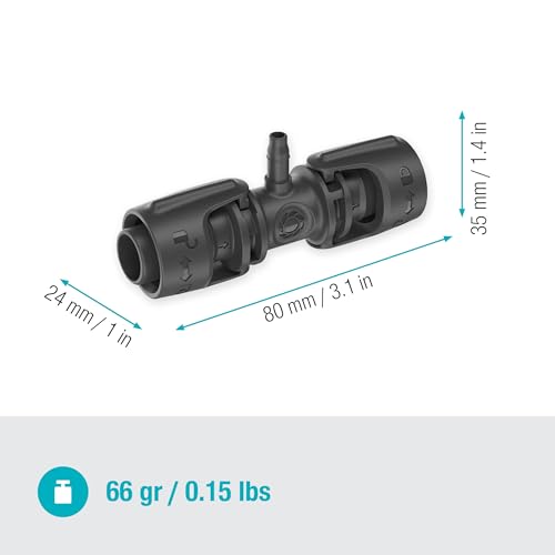 Gardena T-Joint 1/2" - 3/16" lot de 3 raccord dérivation pour micro-irrigation - 5
