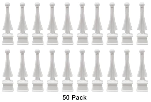 JSP Manufacturing 3/4" White Plastic Four-Sided Spire Wing Tip Finial Fence Topper for Iron Picket (100) by JSP Manufacturing - Used condition - Image 3