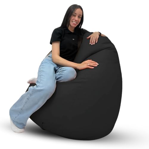 Puff Pera Com Enchimento Gigante Eventos Decoração Quarto Sala Almofadão (PRETO)