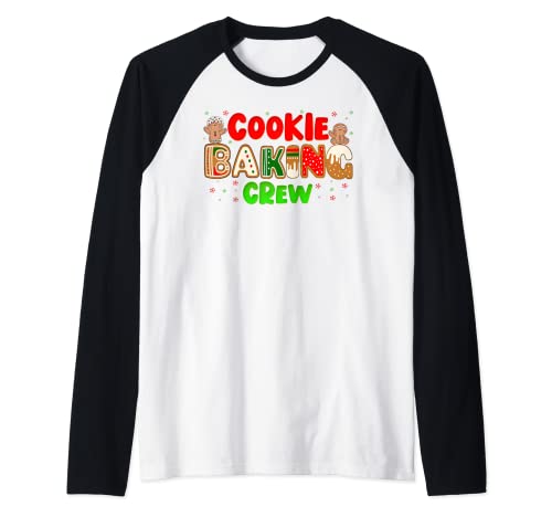 Christmas Cookie Baking Crew Group Matching Xmas Gingerbread Raglan Baseball Tee