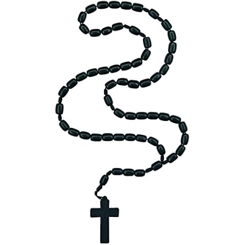 Catholica Shop - Catholic Religious Wear Wooden Beads Necklace with Wood Cross Pendant Catholic Rosary Necklace I Cross Necklace for Men Rosarios Catolicos Madera Made in Brazil… Cover