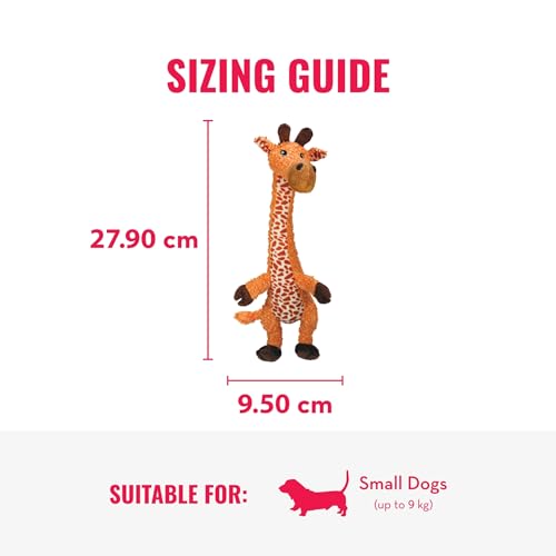 KONG – Shakers Luvs Giraffe – Interaktives Zerr– und Apportierspielzeug – Kleine Hunde