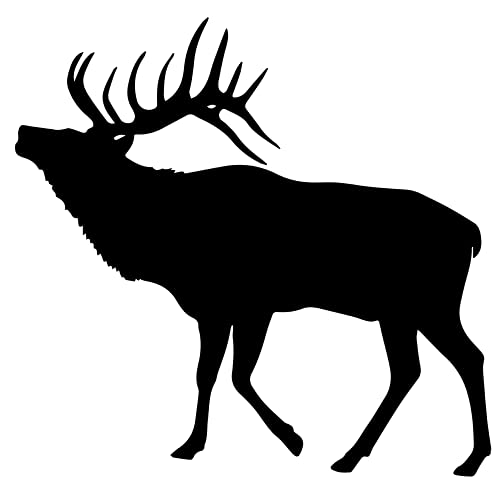 2 Pcs - No Background Decal Stickers of Elk Silhouette Cut Out 2 (Black) Premium Waterproof Vinyl Decal Stickers for Laptop Phone Accessory Helmet Car Window Mug Tuber Cup Door Wall USCstic784905BLAA