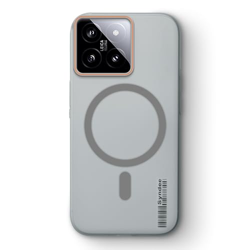 Image of Mr. Case Back Cover for Xiaomi 14 5G Sleek Frosted Translucent Back Only Compatible with Wireless Magnetic Accessories | Anti-Scratch Shockproof Phone Case - Grey
