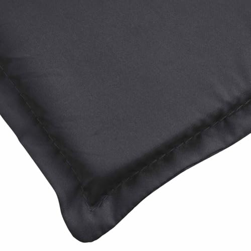 Cojín para tumbona de jardín negro de 180 x 60 cm lavable y resistente al sol 7