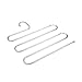 Kictero 2 Pack Pants Hangers S-type Stainless Steel Trousers Rack 5 layers Multi-Purpose Closet Hangers Magic Space Saver Storage Rack for Clothes/ Towel/ Scarf / Trousers/ Tie