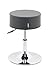 HNNHOME® Tabouret de bar pivotant pour cuisine ou petit déjeuner Hauteur réglable Tabouret de bar Tabouret de coiffeuse Chaise (Gris acier, simili-cuir)