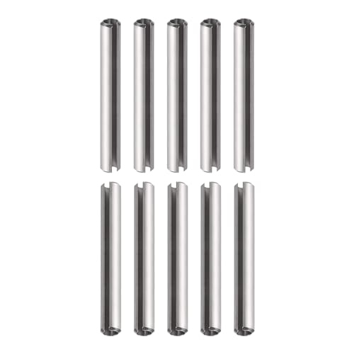 DTGN M6x45mm(DxL) Asola Molla Perno - 10pz - Buono per Casa Macchina Dispositivo Fissaggio - Inossidabile Acciaio Molla Tassello Tensione Rullo Perno - Argento