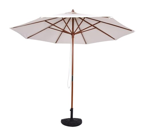 Sombrilla al aire libre LYGSWDB de 8.8 pies con poste de madera para sombra adaptable