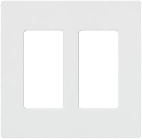 LUTRON CW-2-WH NO VISIBLE SCREWS, WHITE, 2 GANG DECORATOR/ROCKER WALLPLATE, GLOSS