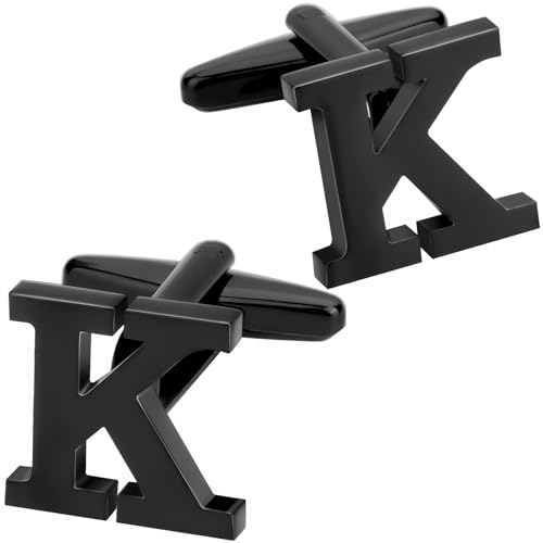 Black Initial Cufflink