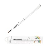 KEMEISI 1PC Elegant Purple Heart Metal handle 3D Acrylic Nail Brush White Handle Size 2,4,6,8,10,12 (#8) …