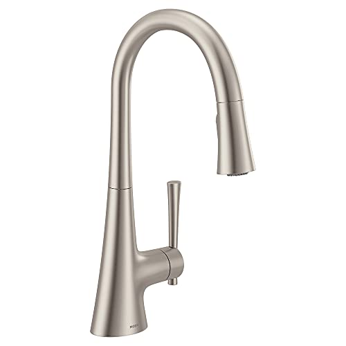 Moen Kurv Spot Resist Stainless Collection One-Handle Pulldown Kitchen Faucet Featuring Power Boost and Reflex, 9126SRS by Moen - Used condition - US$301.85