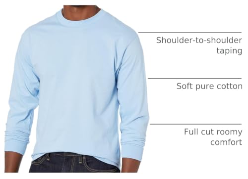 Image of Hanes Men's Beefy Long Sleeve Shirt, 1 or 2 Pack