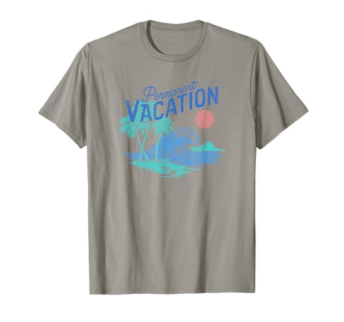 Trendy Permanent Vacation Palms & Island Sunny Scene T-Shirt