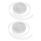 Tofficu オーガンジーリボン 2巻セット 幅2.5cm 白 ホワイト 透明 シアー リボン ラッピング 包装 ギフト プレゼント 手芸 ハンドメイド 資材 材料 ウェディング 結婚式 装飾 ヘアアクセサリー 髪飾り 無地 シンプル おしゃれ 透け感 ポリエステル チュール